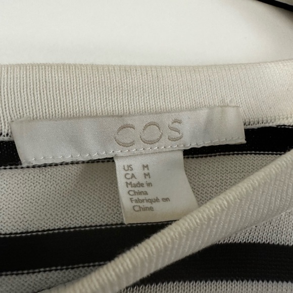 COS silk layer striped 3/4 sleeve blouse size medium - Picture 5 of 8